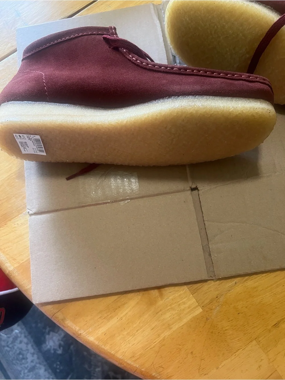 Clarks Men Burgundy Suede Moccasin Lace-Up Shoes